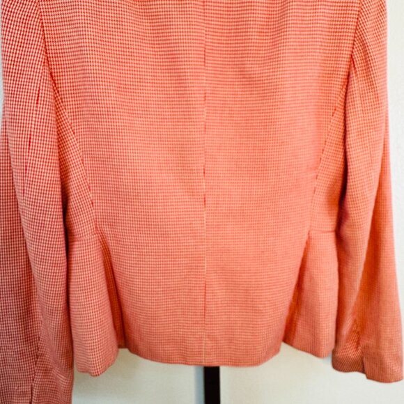 VTG Christian Dior Blazer Peplum Jacket Houndstooth Print Lined SZ 2 Made In USA - Picture 6 of 11